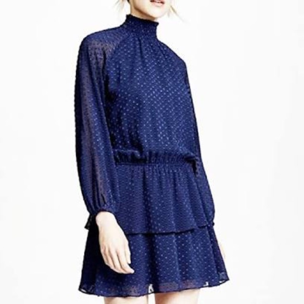 Yumi Kim Mock Neck Navy Dress